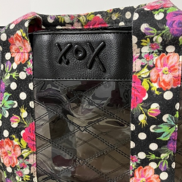 Large Betsey Johnson Clear Tote Bag Black/Multi - Picture 5 of 13